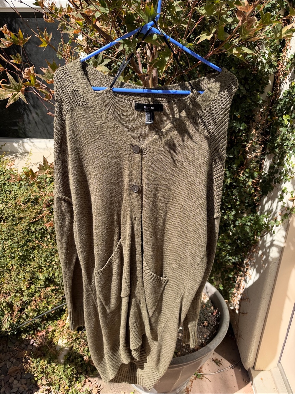 Forever 21 Olive Green Women's Knit Cardigan